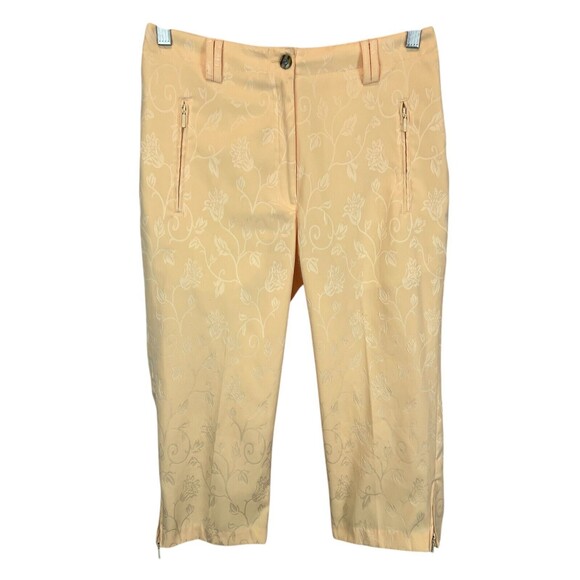 Jamie Sadock Active Capri Pants Womens Size 6 Stretch Pastel Orange Floral - Picture 1 of 9